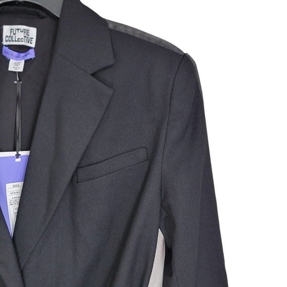 Future Collective Kahlana Barfield Brown NWT Oversized Black Blazer Size XXS - Picture 4 of 13